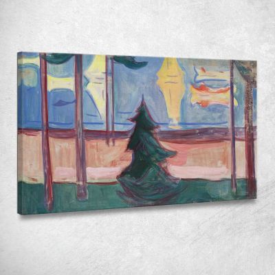 Beach Landscape With Trees And Boats Edvard Munch, em69 canvas print