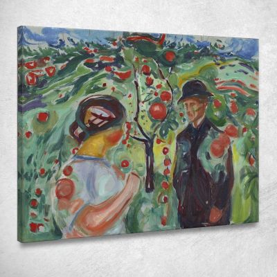 Beneath The Red Apples Edvard Munch, em70 ภาพพิมพ์บนผ้าใบแคนวาส