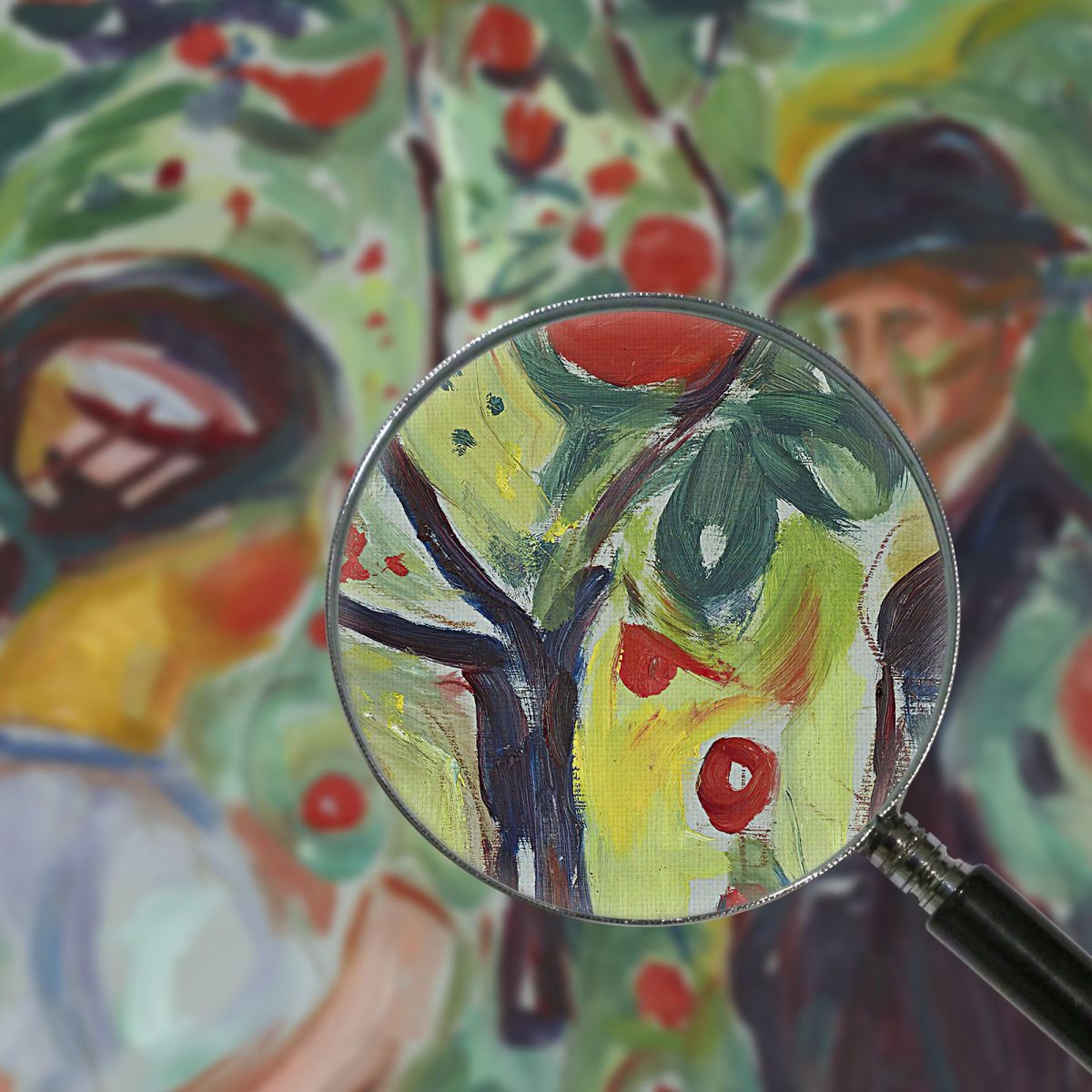 Beneath The Red Apples Edvard Munch, em70 ภาพพิมพ์บนผ้าใบแคนวาส