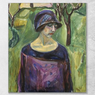 Birgit Prestøe In The Garden Edvard Munch, em71 ภาพพิมพ์บนผ้าใบแคนวาส