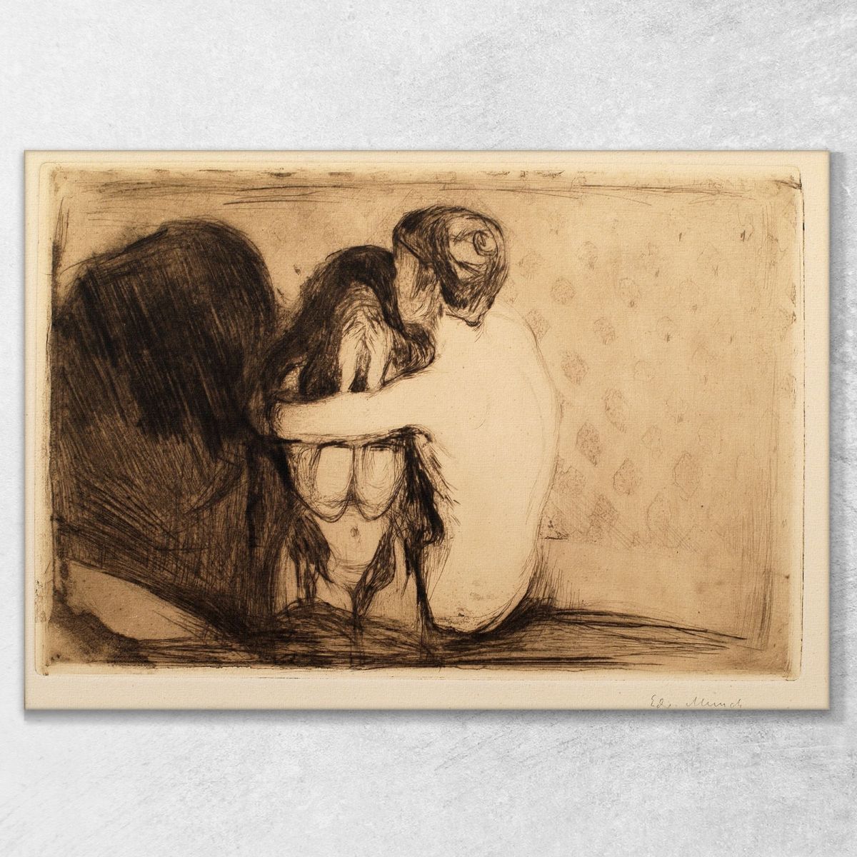 Consolation Edvard Munch, em84 canvas print