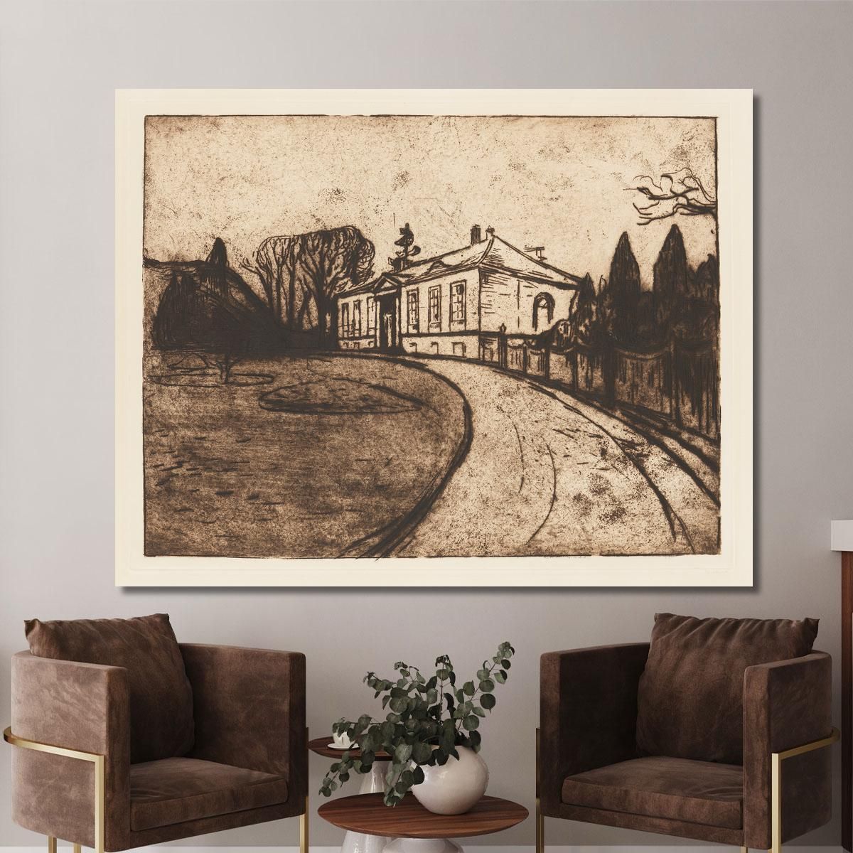 The House Edvard Munch, em85 canvas print