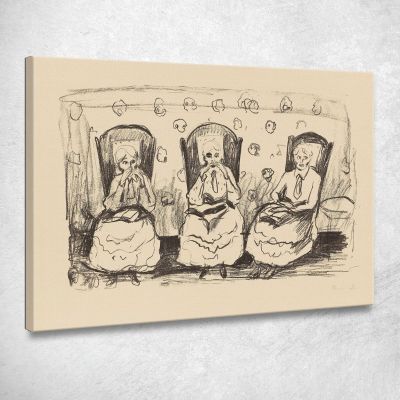 Three Old Ladies Edvard Munch, em98 canvas print