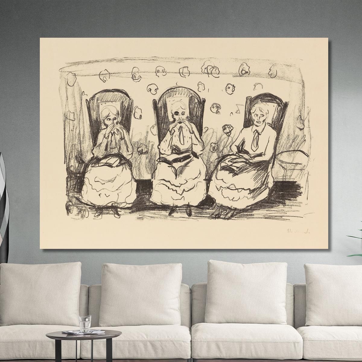 Three Old Ladies Edvard Munch, em98 canvas print