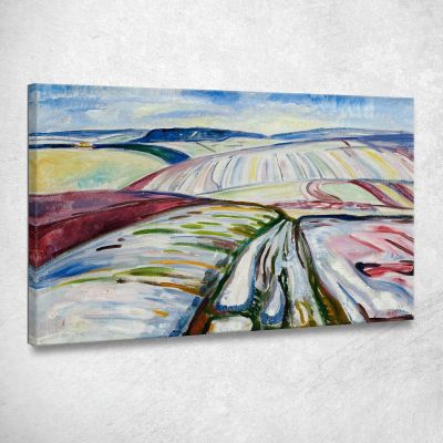 Field In Snow 1907 Edvard Munch, em102 ภาพพิมพ์บนผ้าใบแคนวาส