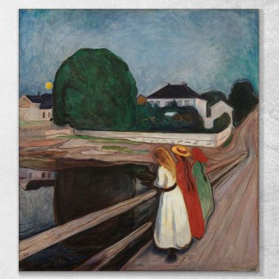 The Girls On The Bridge 1901 Edvard Munch, em104 ภาพพิมพ์บนผ้าใบแคนวาส