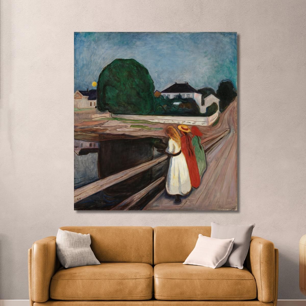 The Girls On The Bridge 1901 Edvard Munch, em104 canvas print