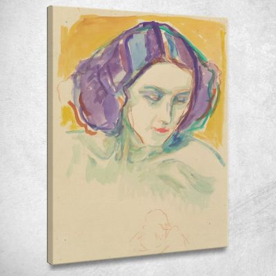 Female Head Edvard Munch, em113 canvas print