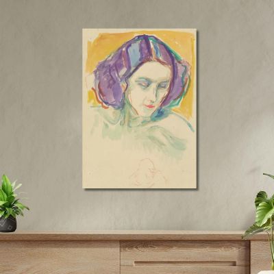 Female Head Edvard Munch, em113 canvas print