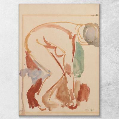 Female Nude Bent Forward Edvard Munch, em117 canvas print