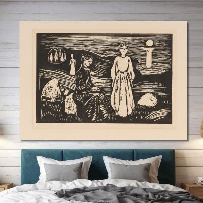 Women On The Beach Edvard Munch, em118 ภาพพิมพ์บนผ้าใบแคนวาส