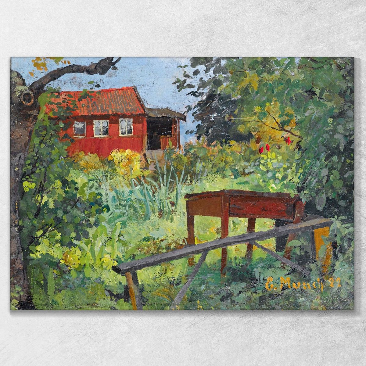 Garden With Red House Edvard Munch, em125 canvas print