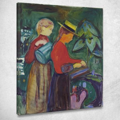 Girls Watering Flowers The Linde Frieze Edvard Munch em131 canvas print 