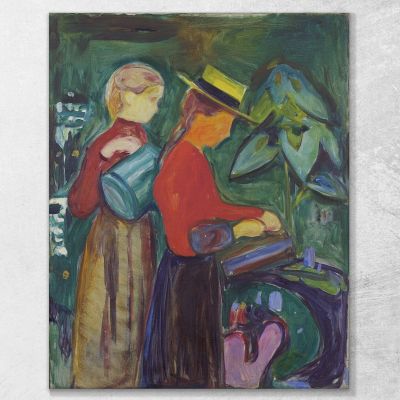 Girls Watering Flowers The Linde Frieze Edvard Munch em131 canvas print 