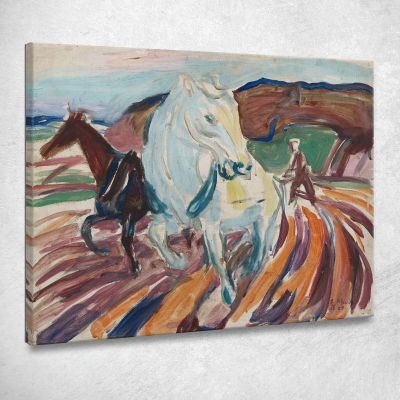 Horses Ploughing Edvard Munch em146 canvas print 