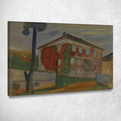 House With Red Virginia Creeper Edvard Munch, em147 ภาพพิมพ์บนผ้าใบแคนวาส