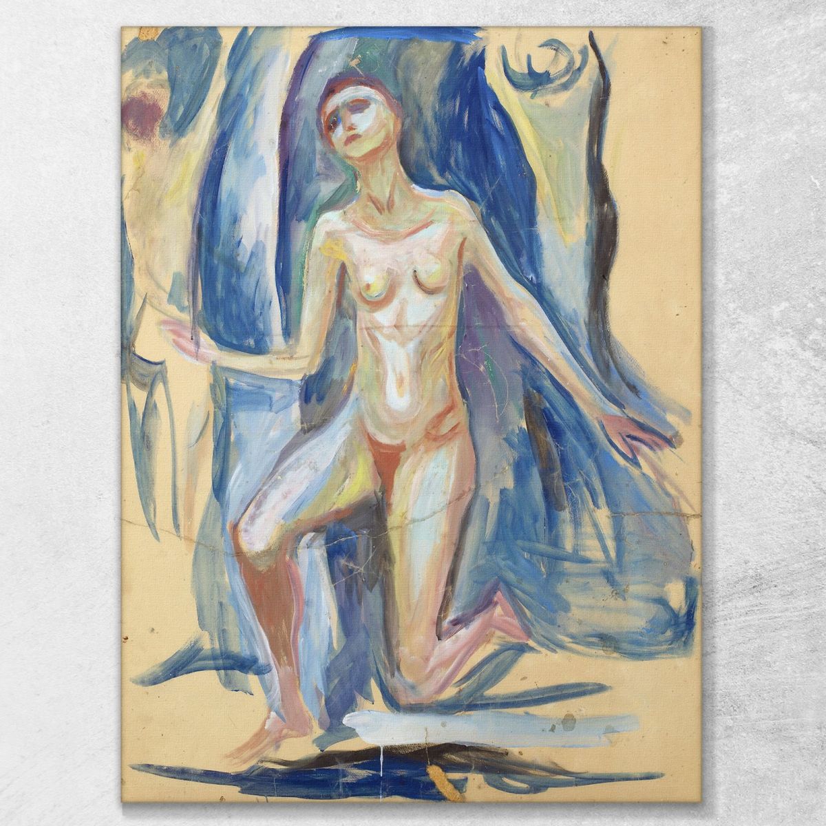 Kneeling Female Figure Edvard Munch, em160 canvas print