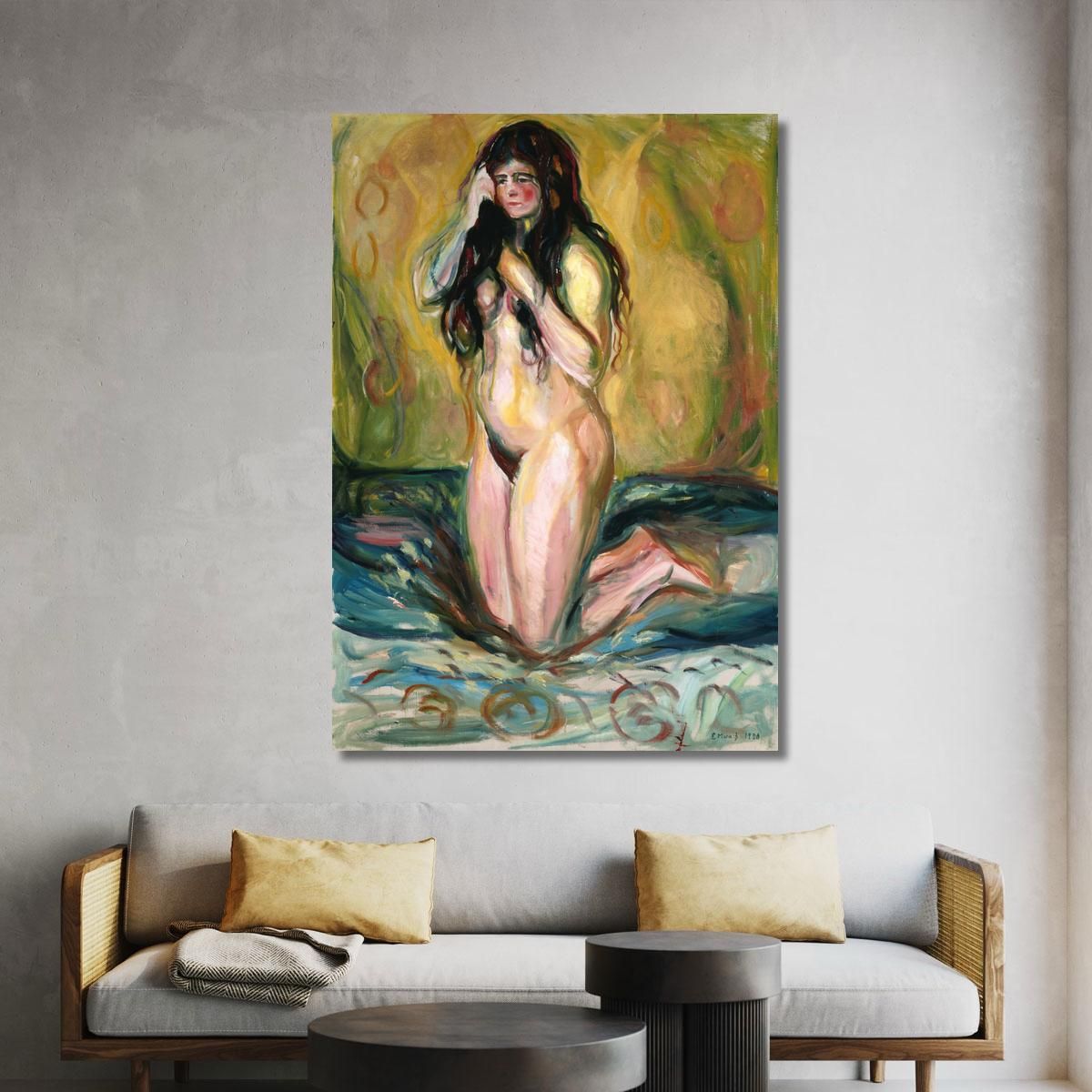 Kneeling Nude Edvard Munch, em161 canvas print