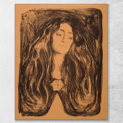 Madonna The Brooch. Eva Mudocci Edvard Munch, em179 ภาพพิมพ์บนผ้าใบแคนวาส