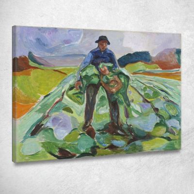 Man In The Cabbage Field Edvard Munch, em186 ภาพพิมพ์บนผ้าใบแคนวาส