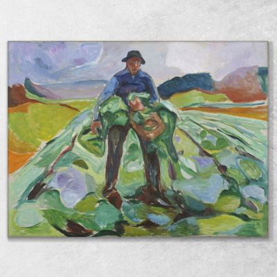 Man In The Cabbage Field Edvard Munch, em186 ภาพพิมพ์บนผ้าใบแคนวาส