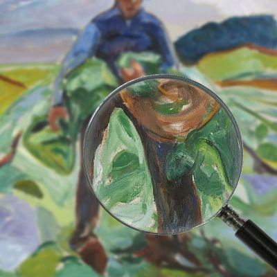 Man In The Cabbage Field Edvard Munch, em186 ภาพพิมพ์บนผ้าใบแคนวาส