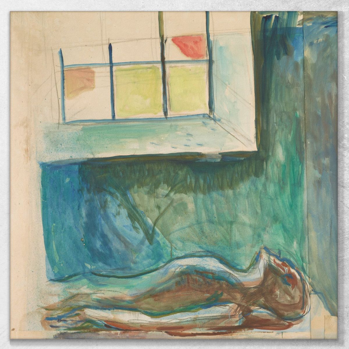 Man'S Body On The Autopsy Table Edvard Munch, em189 ภาพพิมพ์บนผ้าใบแคนวาส