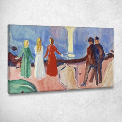 Meeting On The Beach Edvard Munch, em191 canvas print