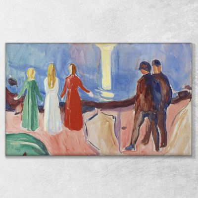 Meeting On The Beach Edvard Munch, em191 ภาพพิมพ์บนผ้าใบแคนวาส