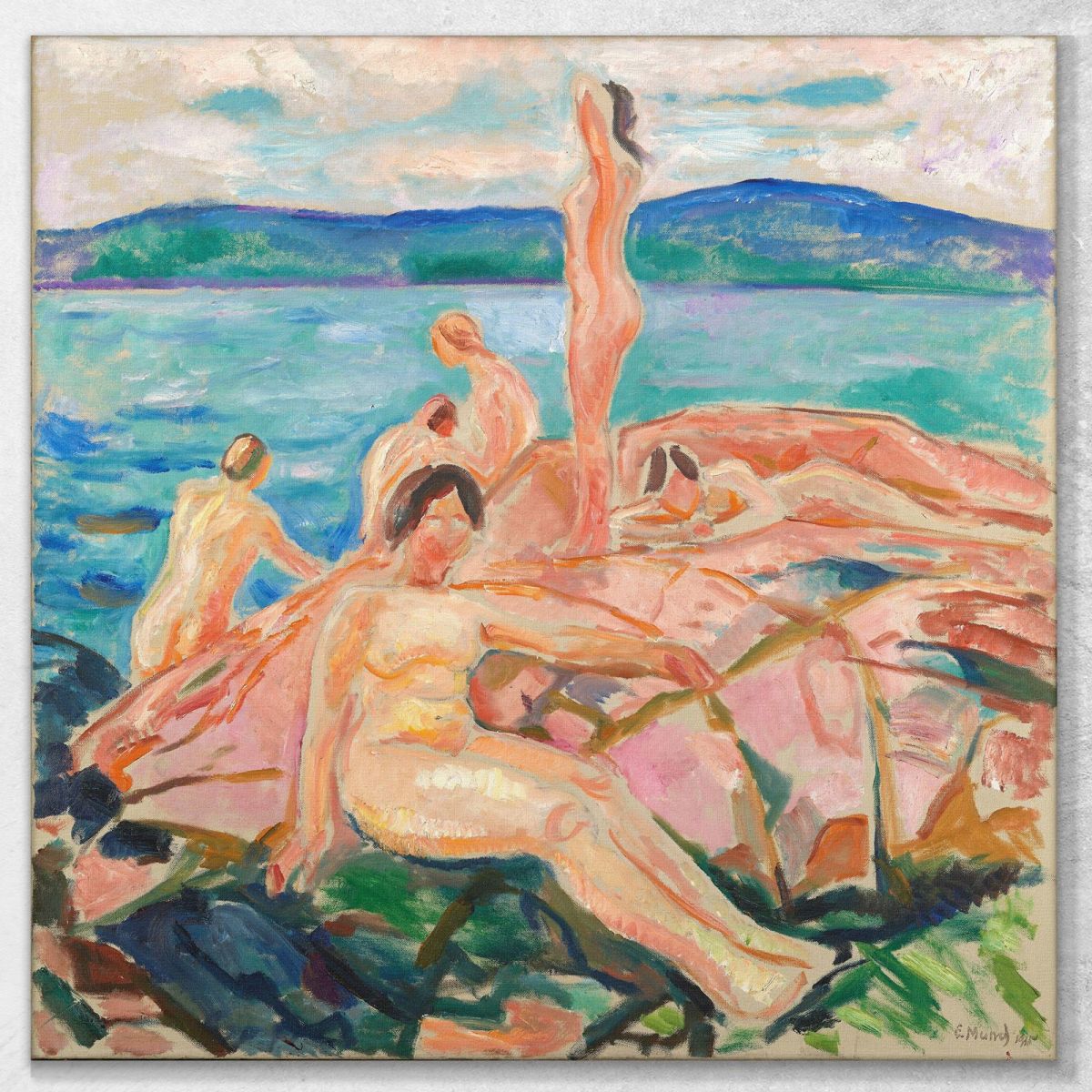 Midsummer Edvard Munch, em202 ภาพพิมพ์บนผ้าใบแคนวาส