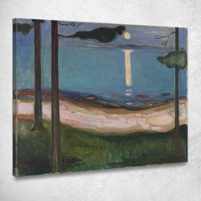 Moonlight 3 Edvard Munch, em209 ภาพพิมพ์บนผ้าใบแคนวาส