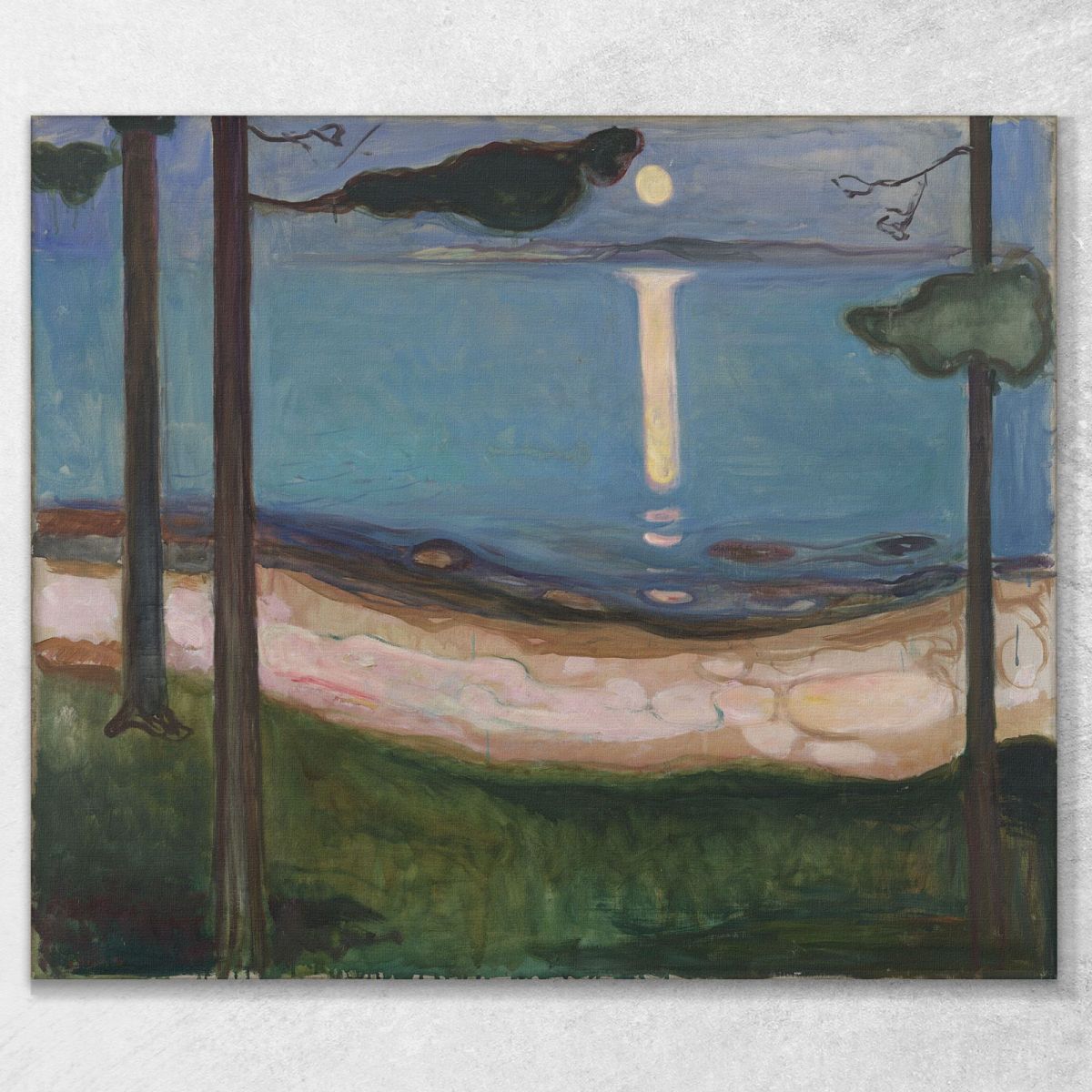 Moonlight 3 Edvard Munch, em209 ภาพพิมพ์บนผ้าใบแคนวาส