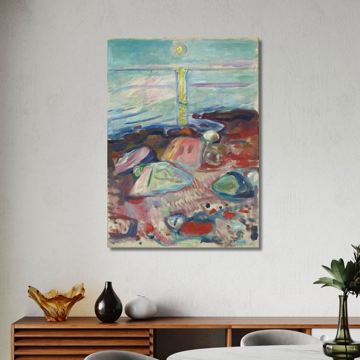 Moonlight On The Beach Edvard Munch, em211 canvas print