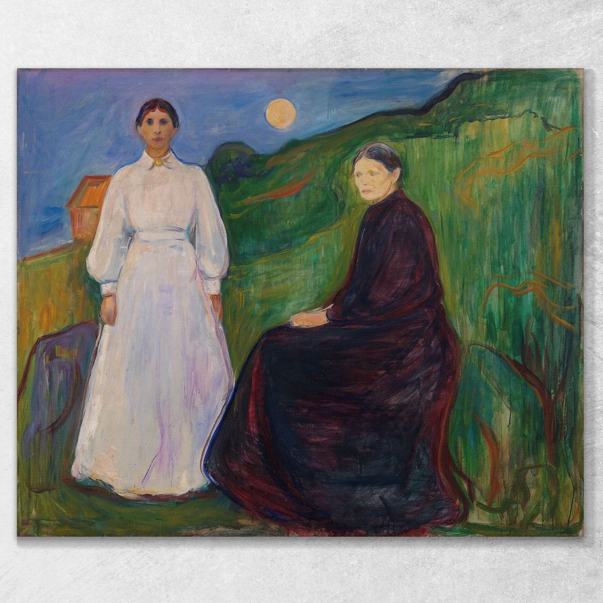 Mother And Daughter Edvard Munch, em214 ภาพพิมพ์บนผ้าใบแคนวาส