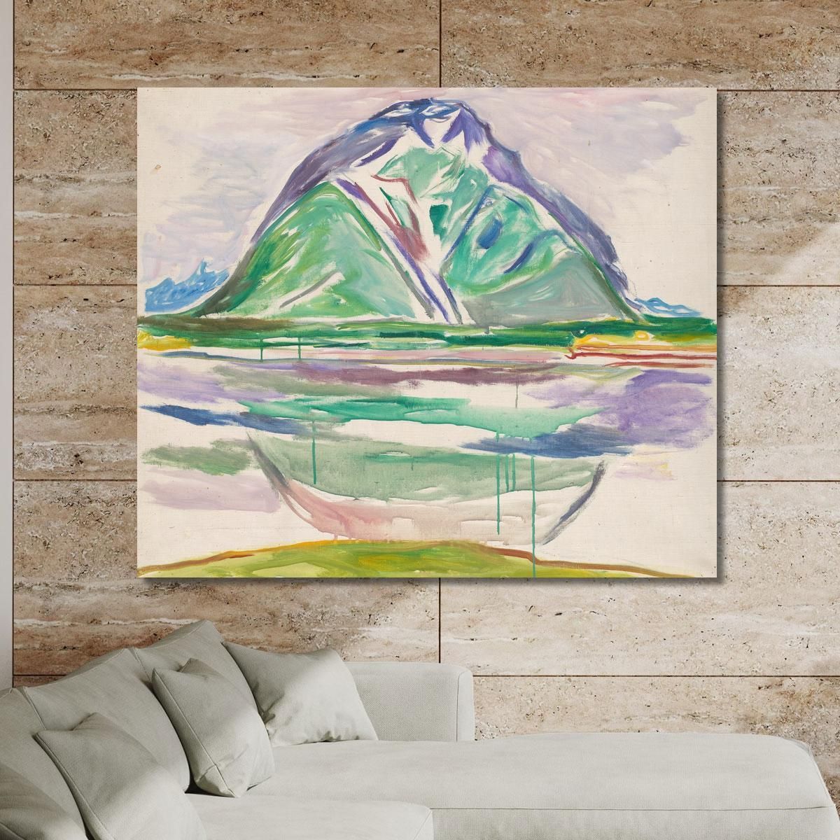 Mountains Edvard Munch, em215 ภาพพิมพ์บนผ้าใบแคนวาส