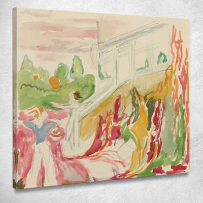 Meeting At The Veranda Edvard Munch, em220 canvas print