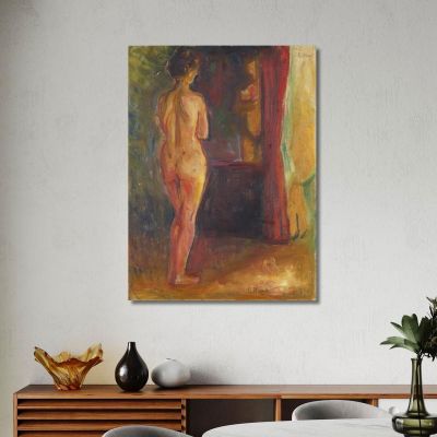 Nude In Front Of The Mirror Edvard Munch, em232 canvas print