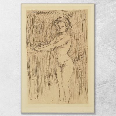 Nude Woman Model Warming Her Hands Edvard Munch, em234 canvas print