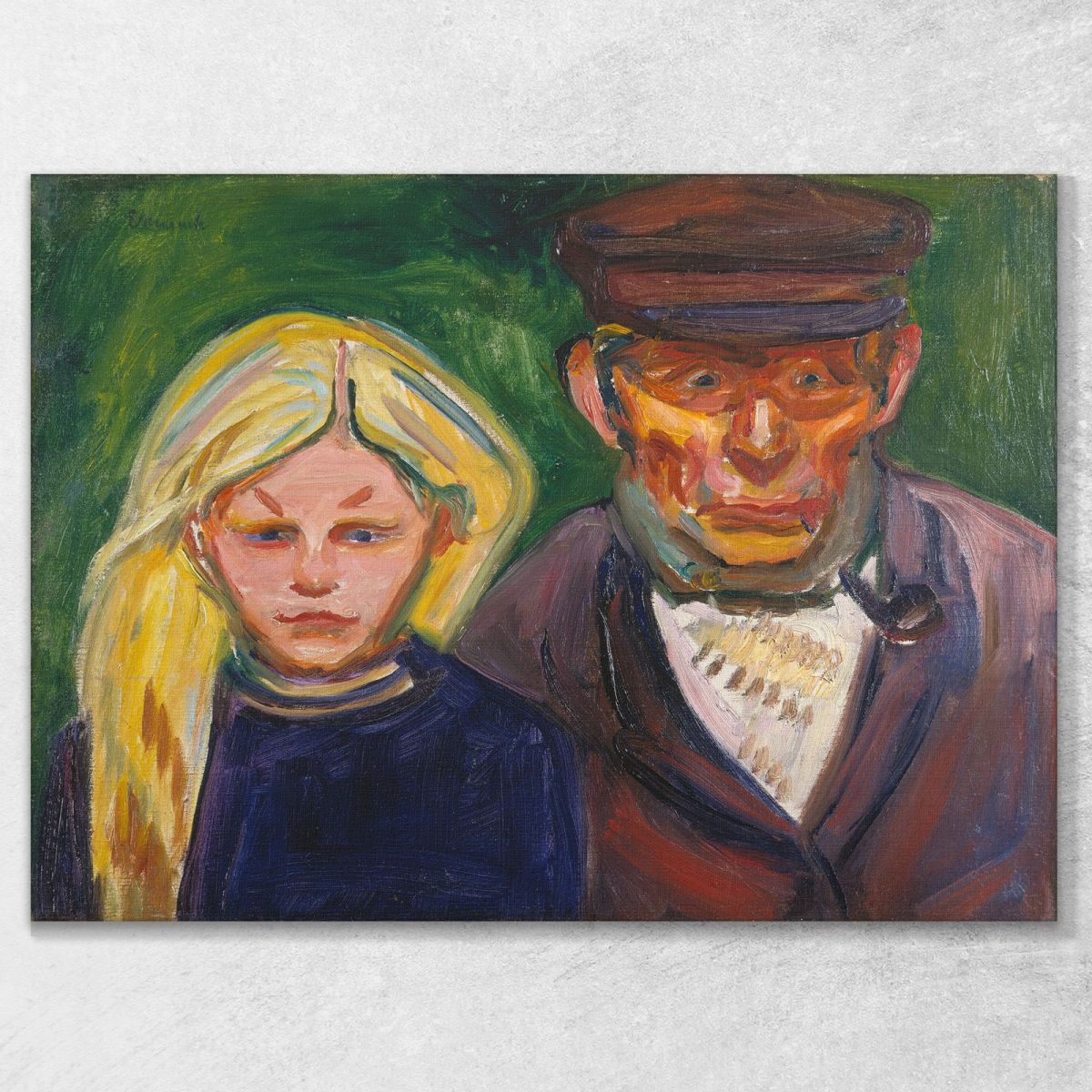 Old Fisherman And His Daughter Edvard Munch, em236 ภาพพิมพ์บนผ้าใบแคนวาส