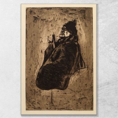 Old Woman Edvard Munch, em239 canvas print