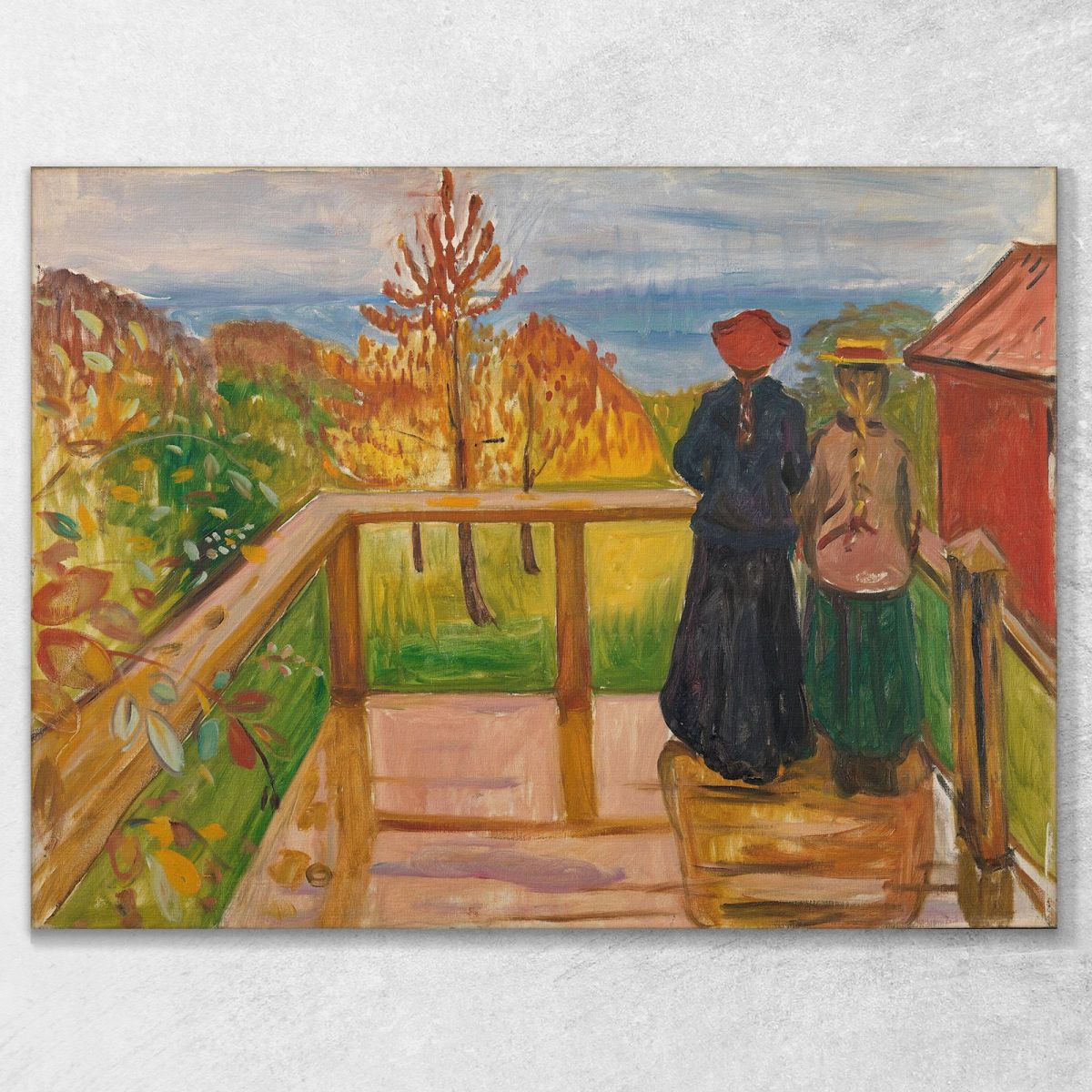 On The Veranda Edvard Munch, em241 ภาพพิมพ์บนผ้าใบแคนวาส