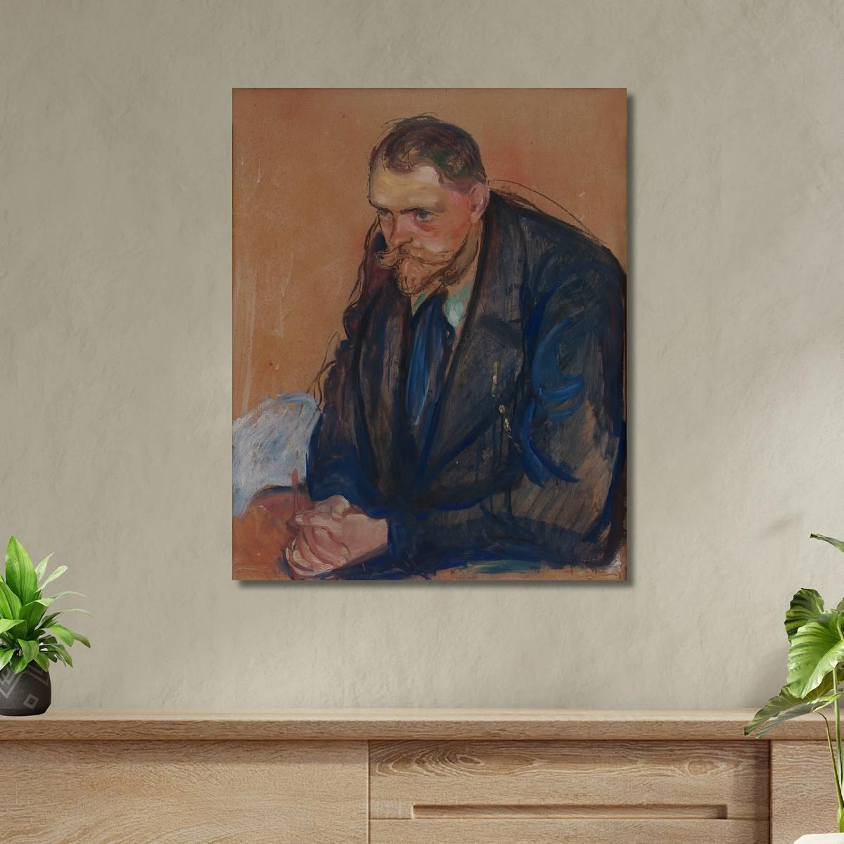 Portrait Of Helge Bäckström Edvard Munch, em247 canvas print