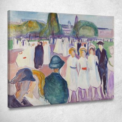 Promenade In Spring Edvard Munch, em255 ภาพพิมพ์บนผ้าใบแคนวาส