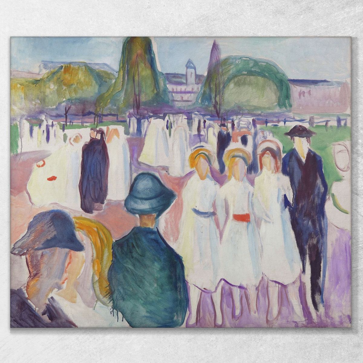 Promenade In Spring Edvard Munch, em255 ภาพพิมพ์บนผ้าใบแคนวาส