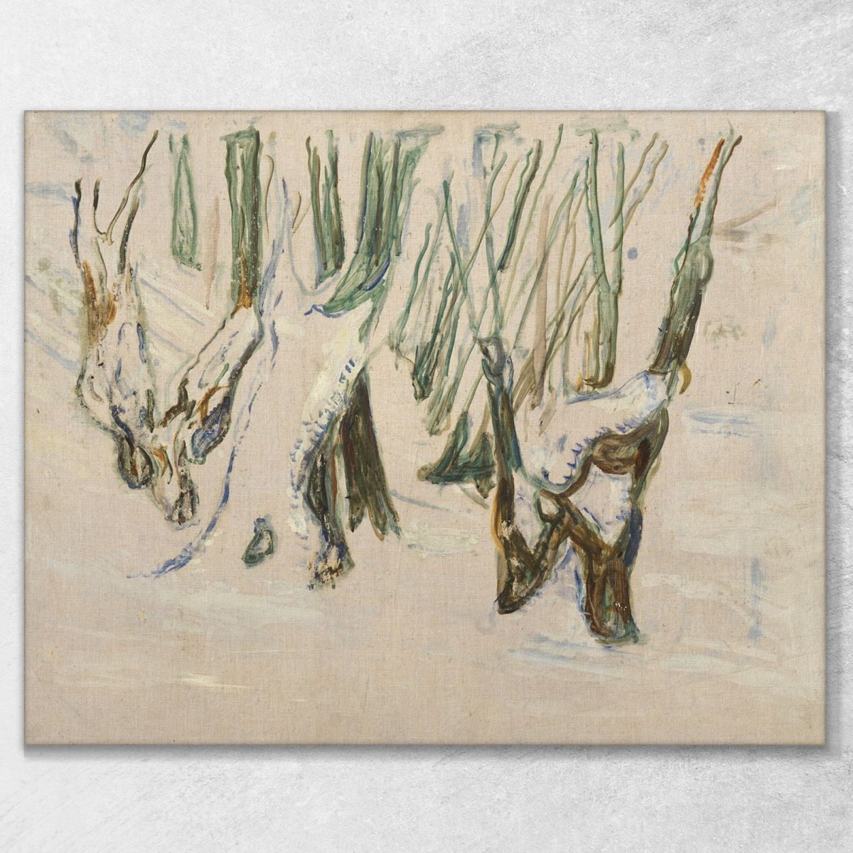 Rugged Trunks In Snow Edvard Munch, em267 ภาพพิมพ์บนผ้าใบแคนวาส