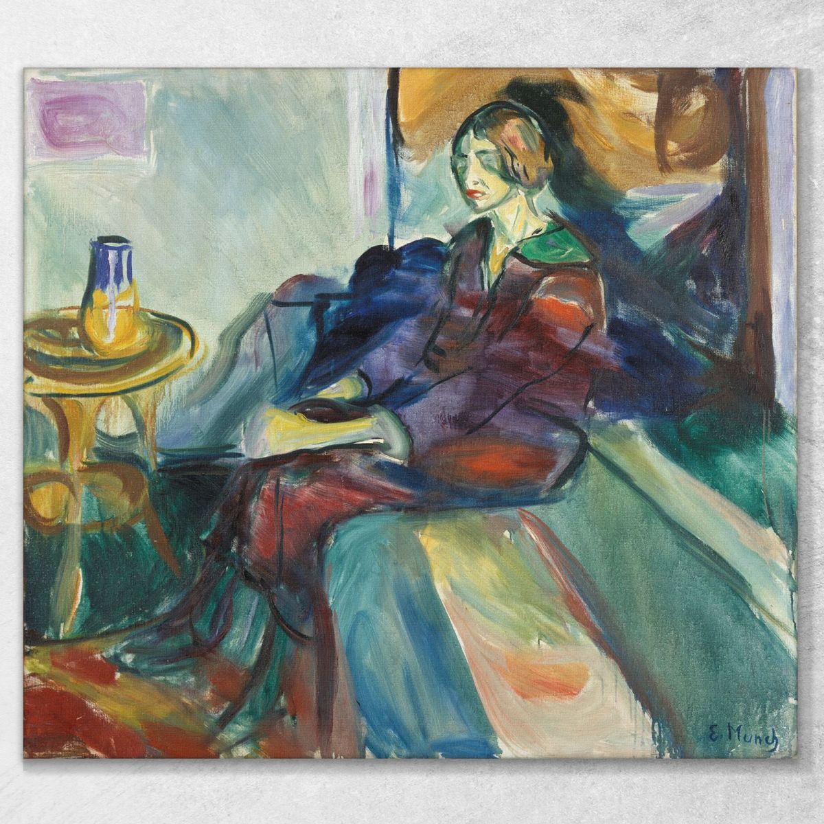 Seated Model On The Couch Ii Edvard Munch, em270 canvas print