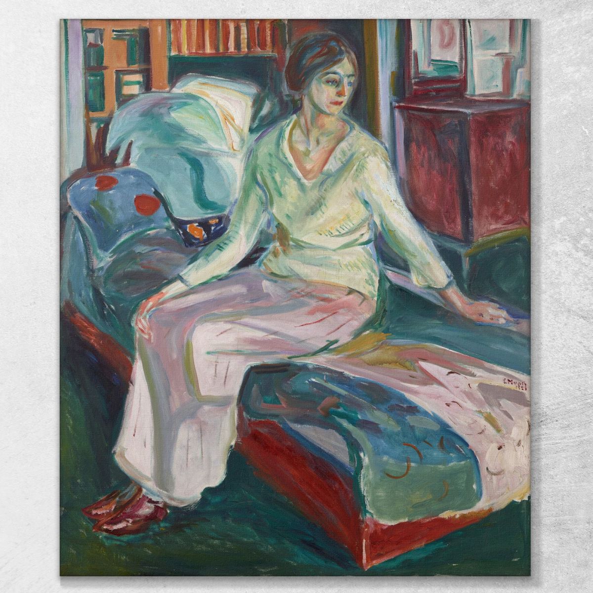 Seated Model On The Couch Edvard Munch, em271 canvas print