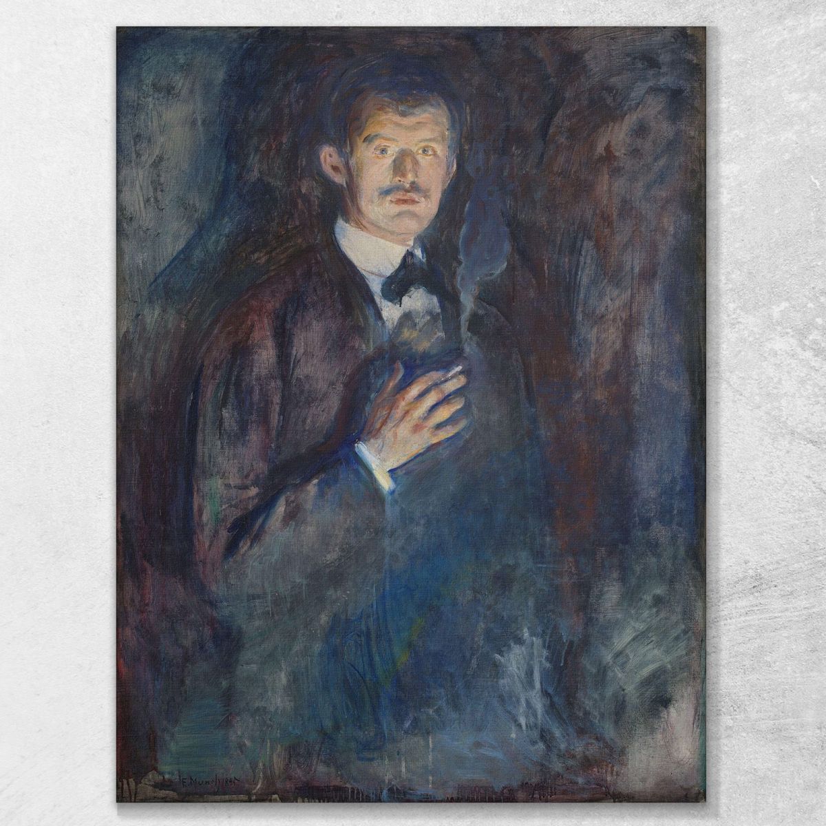 Self-Portrait With Cigarette Edvard Munch, em276 canvas print