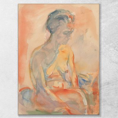 Seated Female Nude In Side Light Edvard Munch, em283 ภาพพิมพ์บนผ้าใบแคนวาส