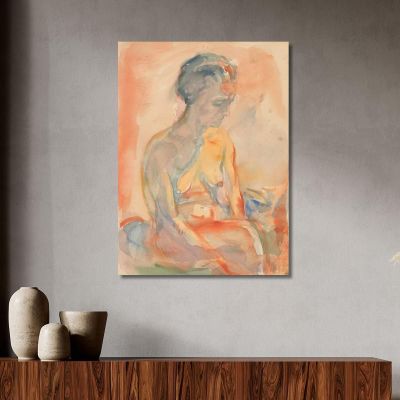 Seated Female Nude In Side Light Edvard Munch, em283 canvas print